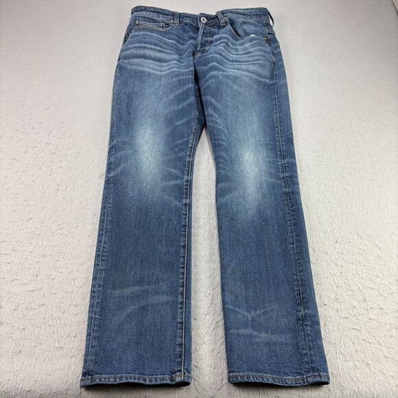G Star Raw Jeans Mens 32x32 (32x31) Blue 3301‎ Tapered Button Fly Denim - Picture 1 of 14